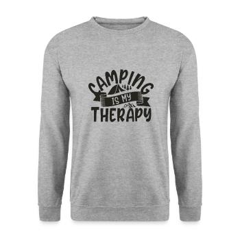 Le camping est ma thérapie - Sweat-shirt Unisexe - gris chiné - Devant - Alina (178cm) & Michal (187cm)