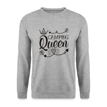 Camping Queen - Sweat-shirt Unisexe - gris chiné - Devant - Alina (178cm) & Michal (187cm)