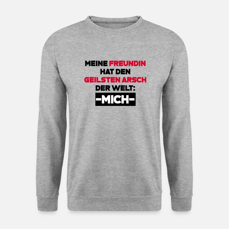 Freundin Spruch Geschenk - Unisex Pullover - Weißgrau meliert