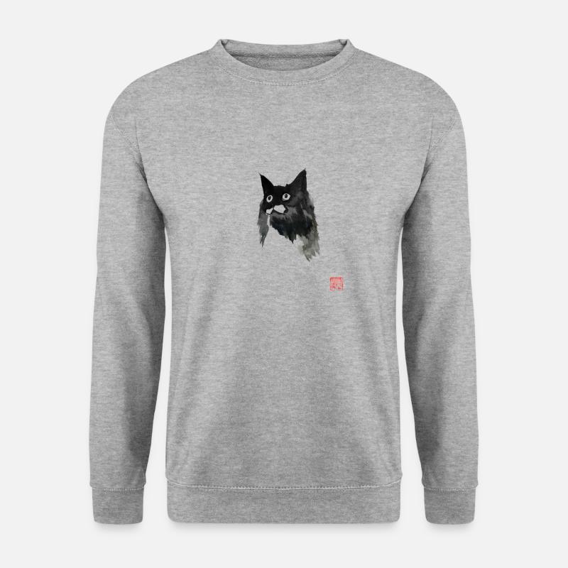 black and white - Unisex Pullover - Weißgrau meliert