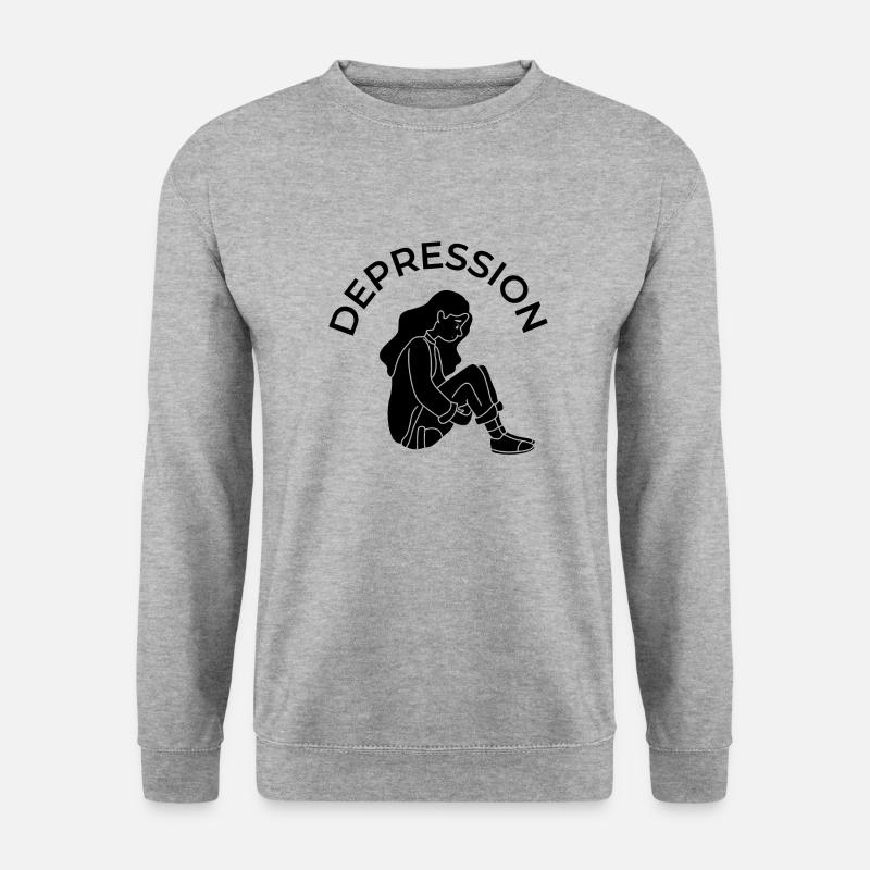 Depression - Unisex Pullover - Weißgrau meliert