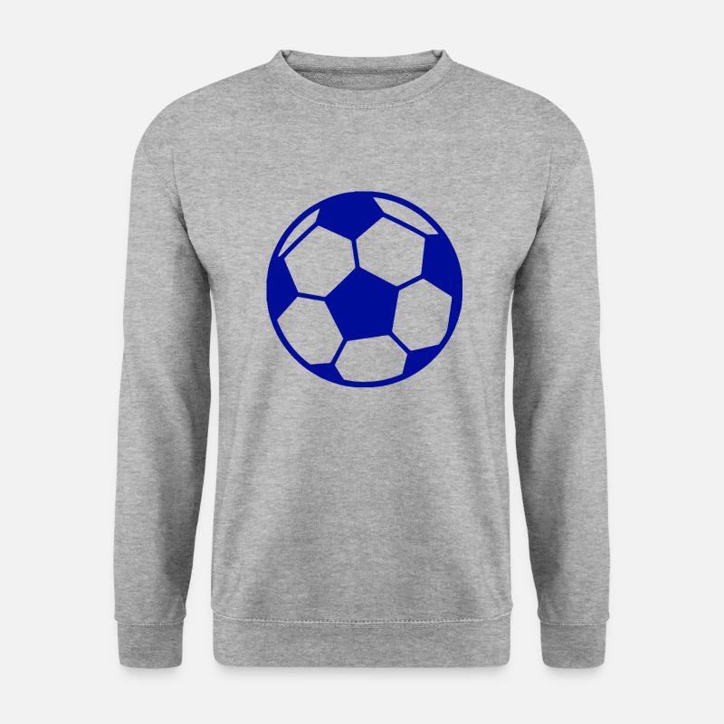 Fussball blau - Unisex Pullover - Weißgrau meliert