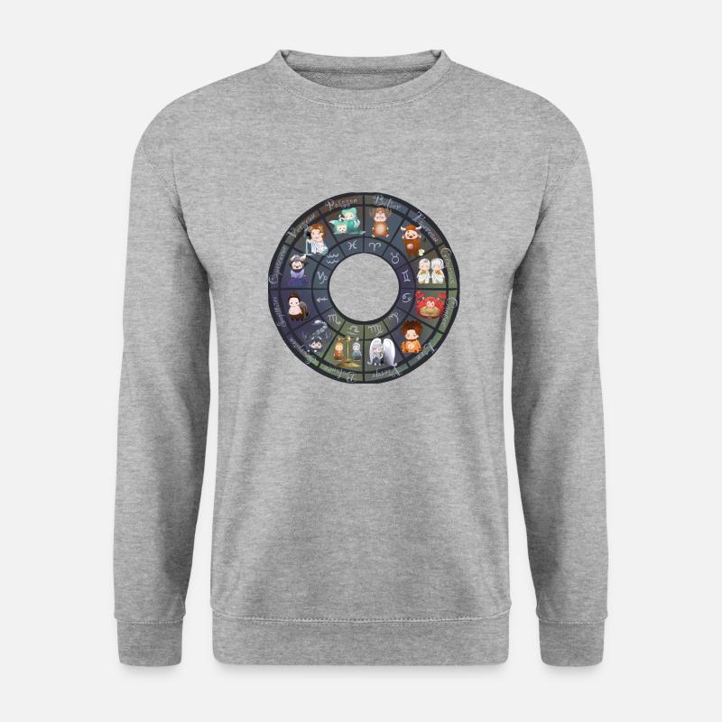 Chibi Zodiac - Unisex Pullover - Weißgrau meliert