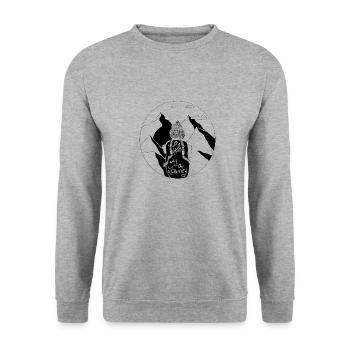 Life is a journey I Das Leben ist eine Reise - Unisex Pullover - Weißgrau meliert - Vorne - Alina (178cm) & Michal (187cm)
