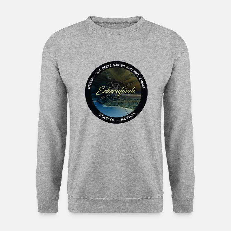 Ostsee - Eckernfoerde - Unisex Pullover - Weißgrau meliert