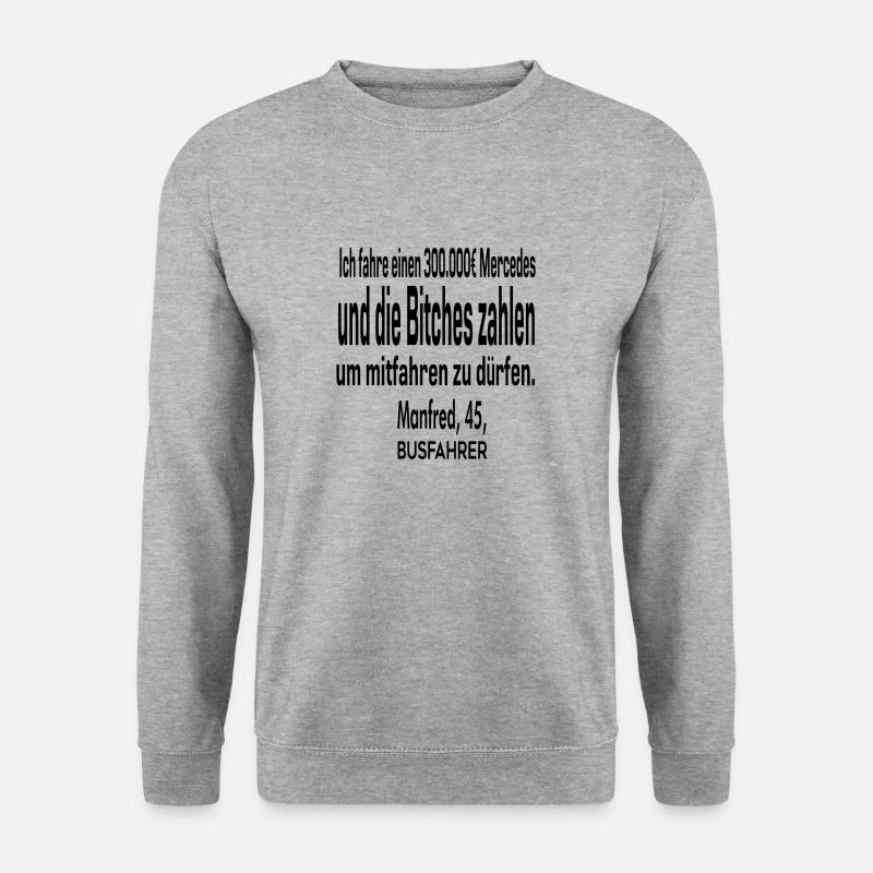 Lustiger busfahrer spruch - Unisex Pullover - Weißgrau meliert