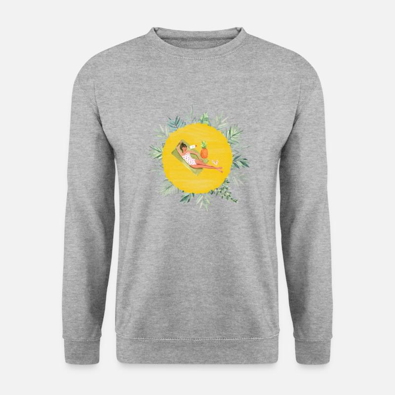 Sommerurlaub - Unisex Pullover - Weißgrau meliert