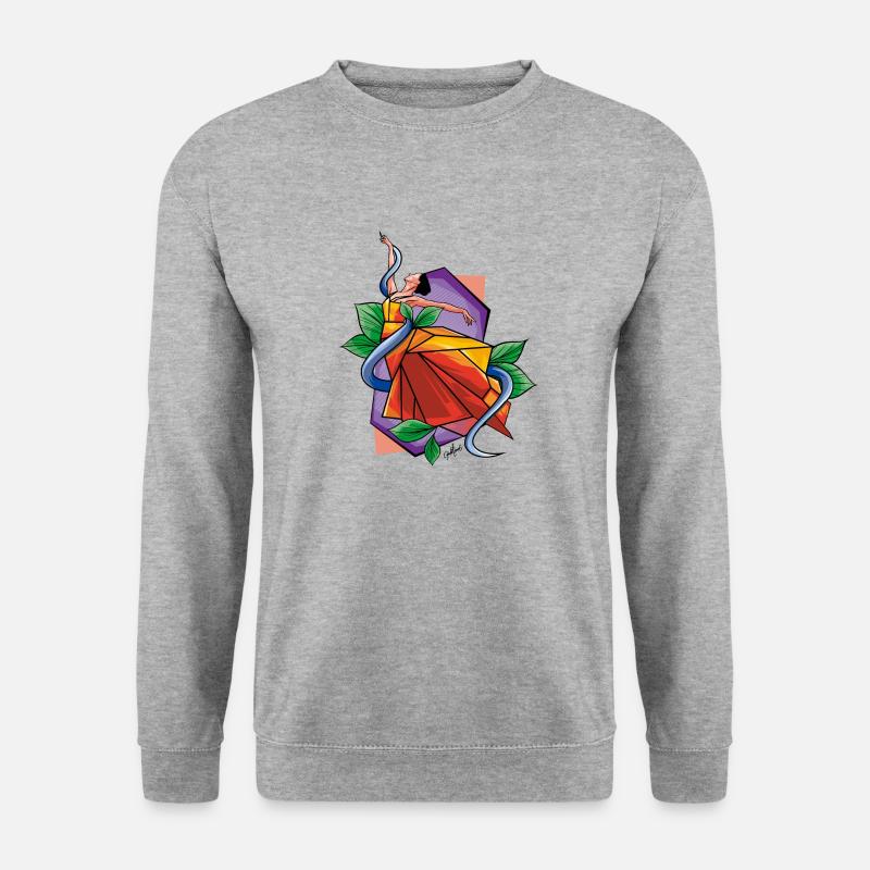 Geometrischer Tanz - Unisex Pullover - Weißgrau meliert