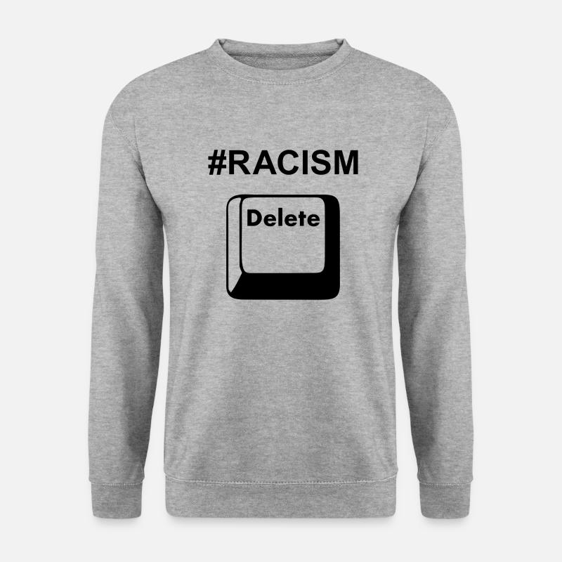 Anti-Rassismus-Schaltfläche "Löschen" - Unisex Pullover - Weißgrau meliert