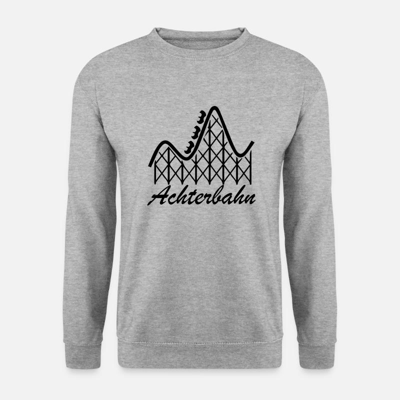 Rollercoaster Achterbahn - Unisex Pullover - Weißgrau meliert