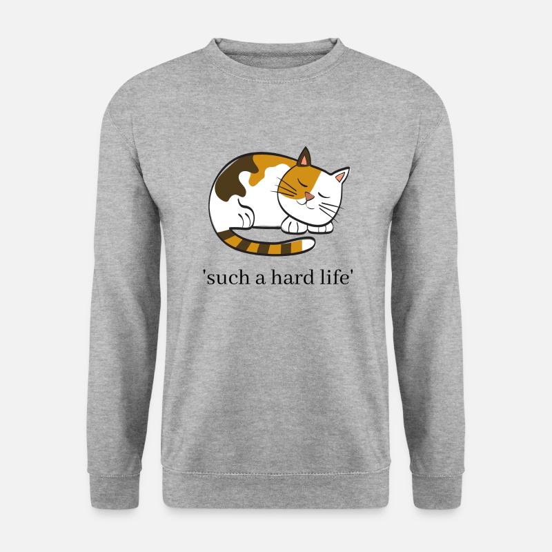 Katzenzitat - Unisex Pullover - Weißgrau meliert