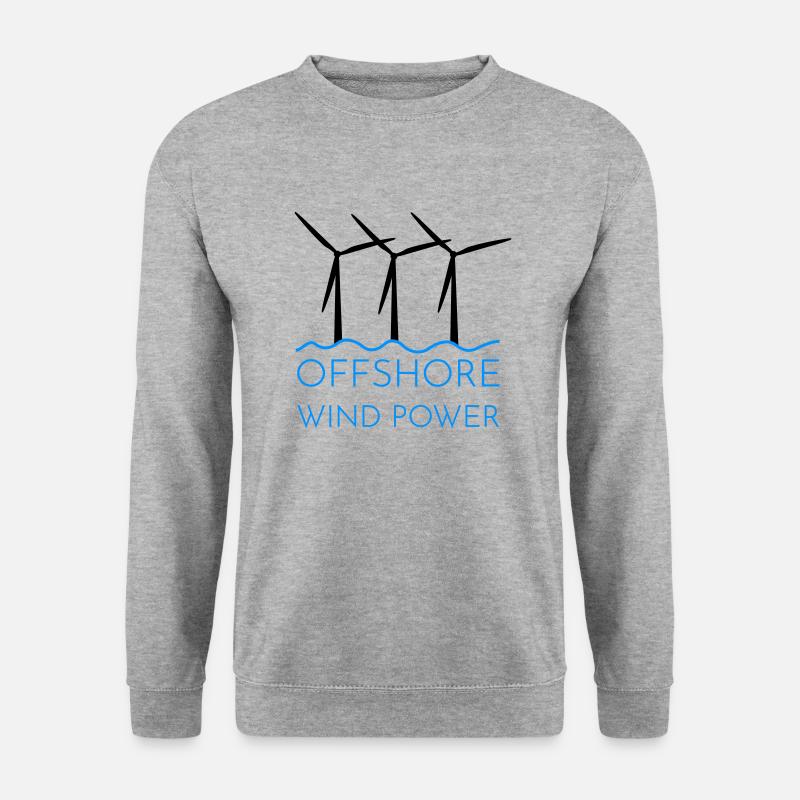 Offshore Windrad - Unisex Pullover - Weißgrau meliert