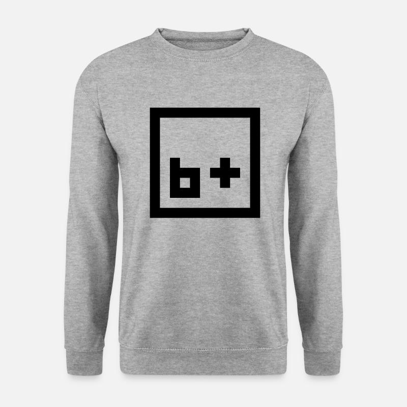 b plus - Unisex Pullover - Weißgrau meliert