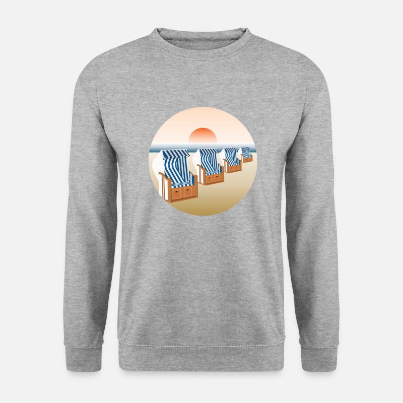 Strandkorb - Unisex Pullover - Weißgrau meliert