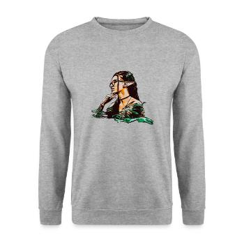 Forest Elf in fern (DDP) - Unisex Sweatshirt - salt & pepper - Front - Alina (178cm) & Michal (187cm)