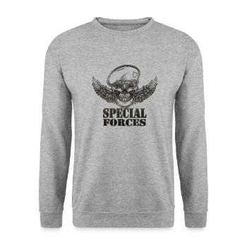 Armée - Sweat-shirt Unisexe - gris chiné - Devant - Alina (178cm) & Michal (187cm)
