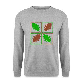 Feuilles de bois allemands feuilles glands automne - Sweat-shirt Unisexe - gris chiné - Devant - Alina (178cm) & Michal (187cm)