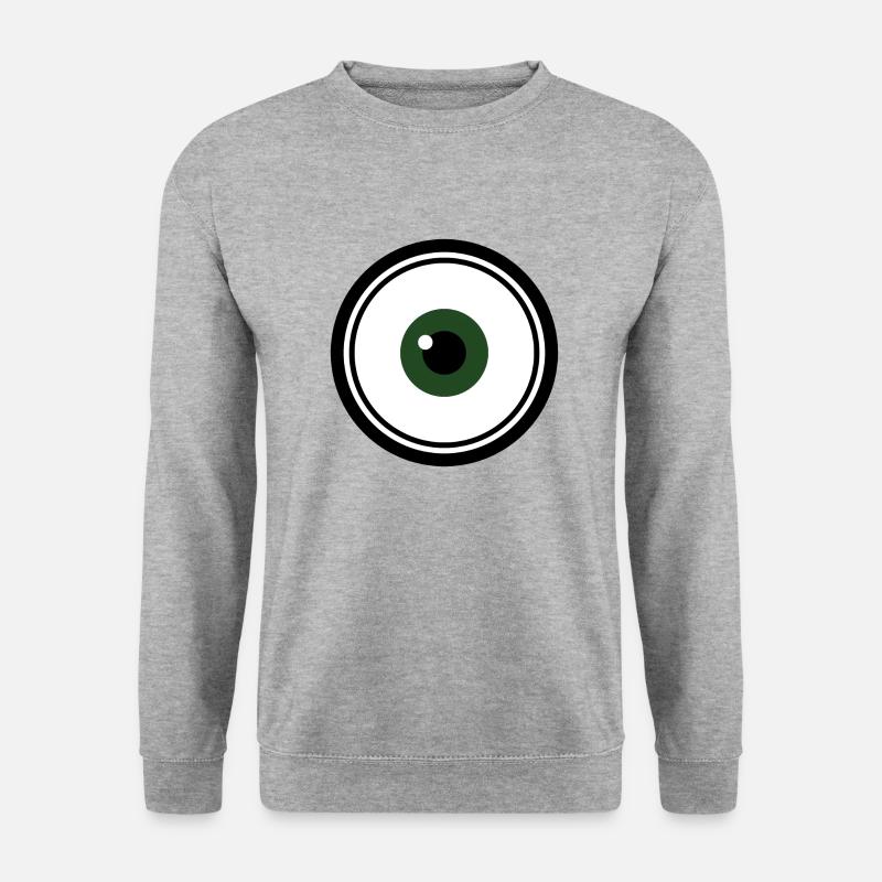 Grünes Auge | Grüne Augen - Unisex Pullover - Weißgrau meliert