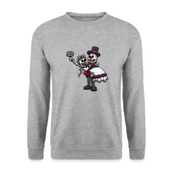 Married Skeletons - Unisex Sweatshirt - salt & pepper - Front - Alina (178cm) & Michal (187cm)