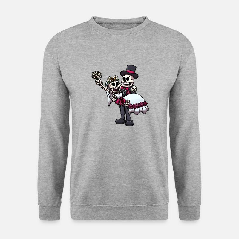 Verheiratete Skelette - Unisex Pullover - Weißgrau meliert