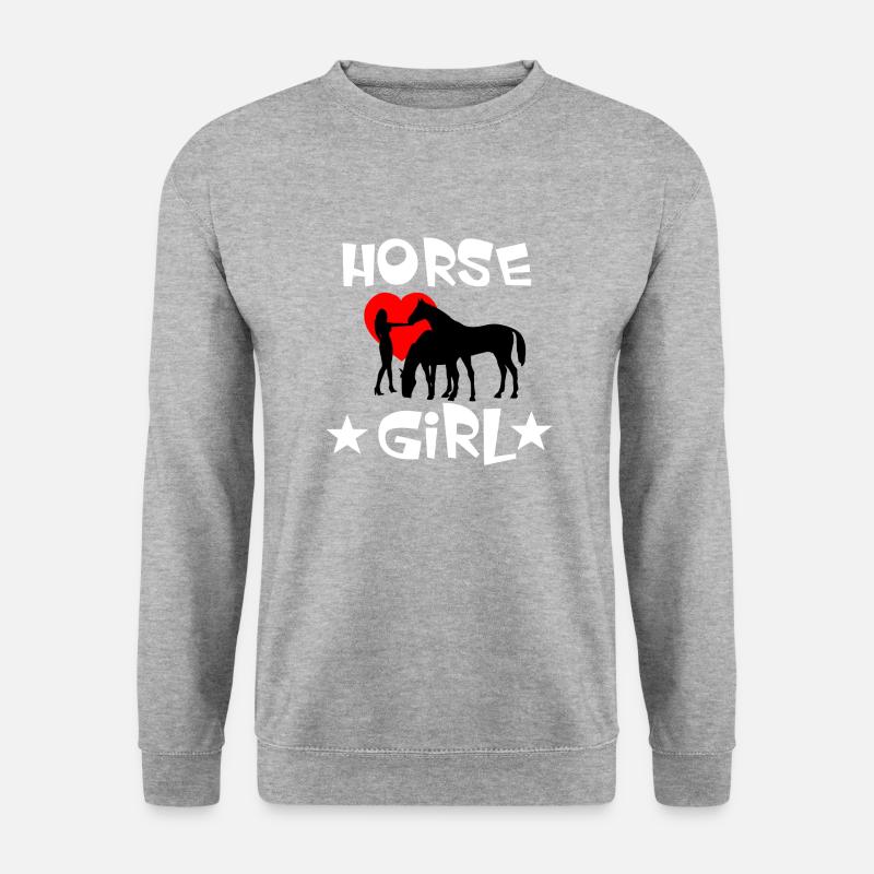 Pferd - Unisex Pullover - Weißgrau meliert
