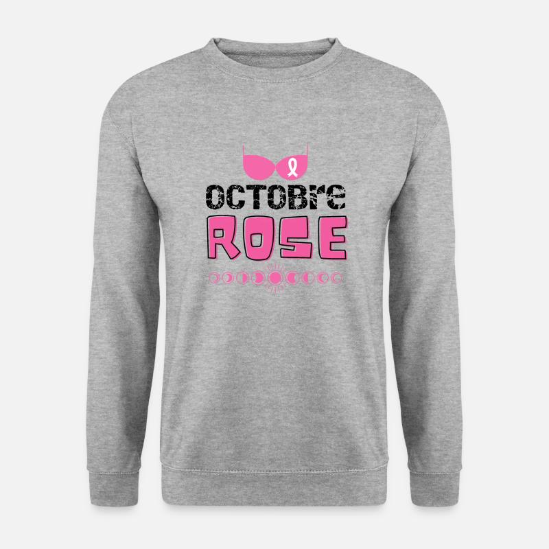 Rosa Oktober Kampf gegen Brustkrebs - Unisex Pullover - Weißgrau meliert