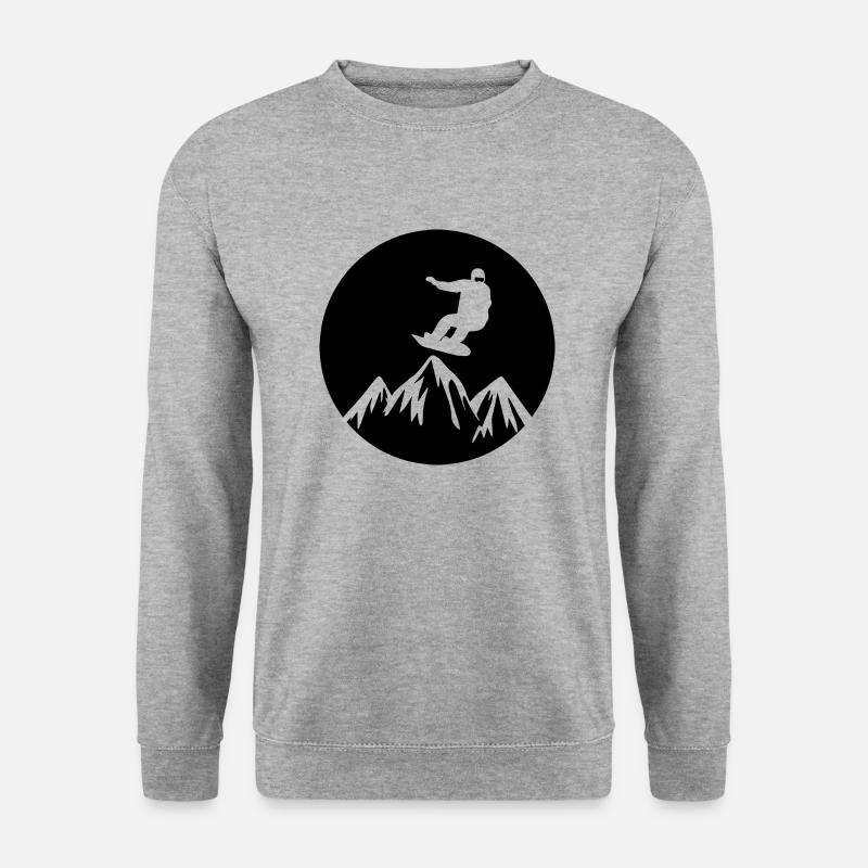 Snowboard Snowboarder - Unisex Pullover - Weißgrau meliert