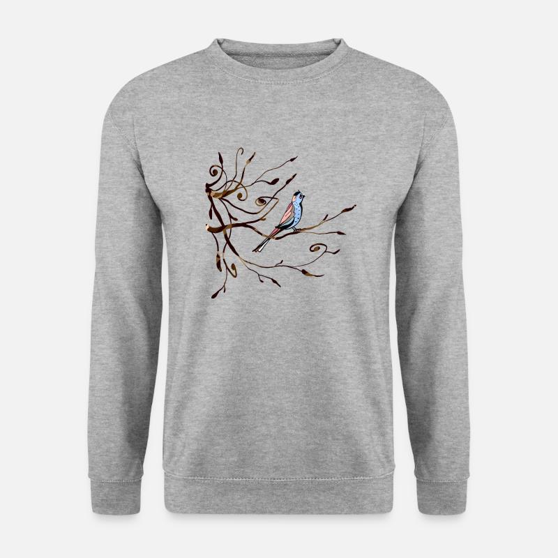 Vogel - Unisex Pullover - Weißgrau meliert