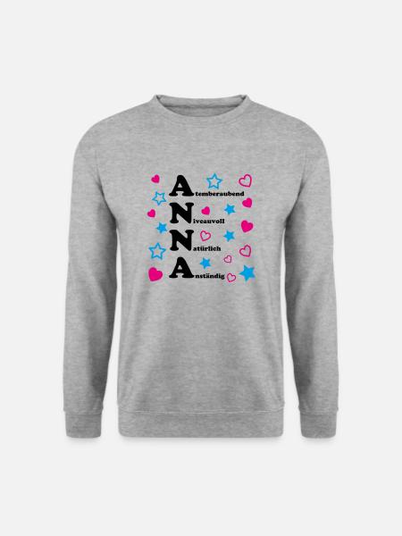 Anna - Unisex Pullover - Weißgrau meliert