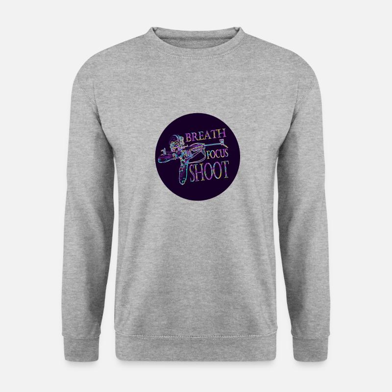 Atemfokus-Aufnahme - Unisex Pullover - Weißgrau meliert