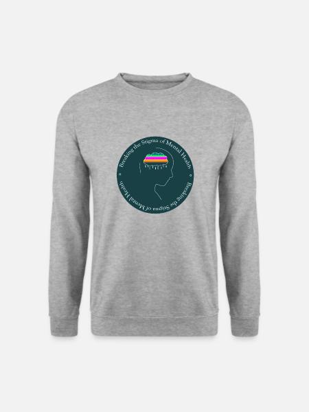 Das Stigma der psychischen Gesundheit durchbrechen - Unisex Pullover - Weißgrau meliert