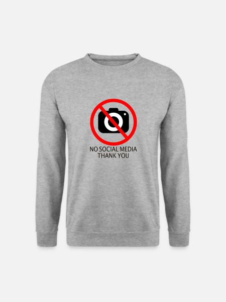no social media - Unisex Pullover - Weißgrau meliert
