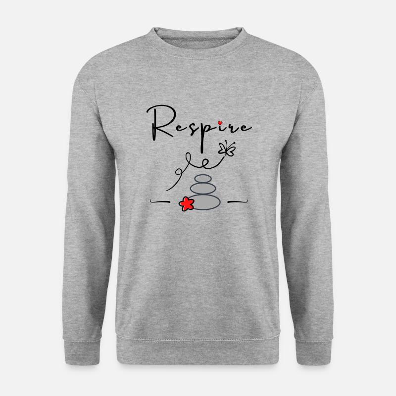 Atmen... Machen Sie eine Pause originelle Geschenkidee - Unisex Pullover - Weißgrau meliert