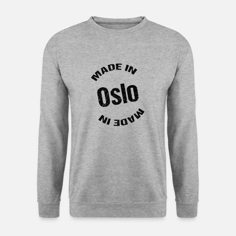 Hergestellt in Oslo - Unisex Pullover - Weißgrau meliert