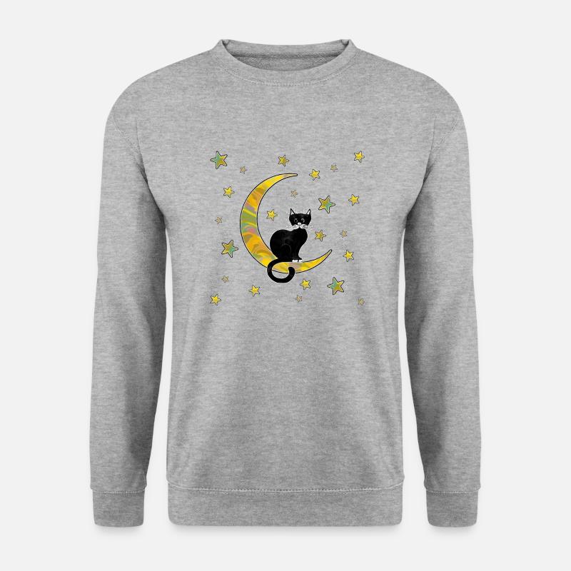 Katze - Unisex Pullover - Weißgrau meliert