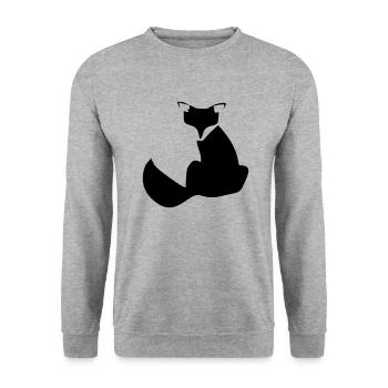 fuchs - Unisex Pullover - Weißgrau meliert - Vorne - Alina (178cm) & Michal (187cm)