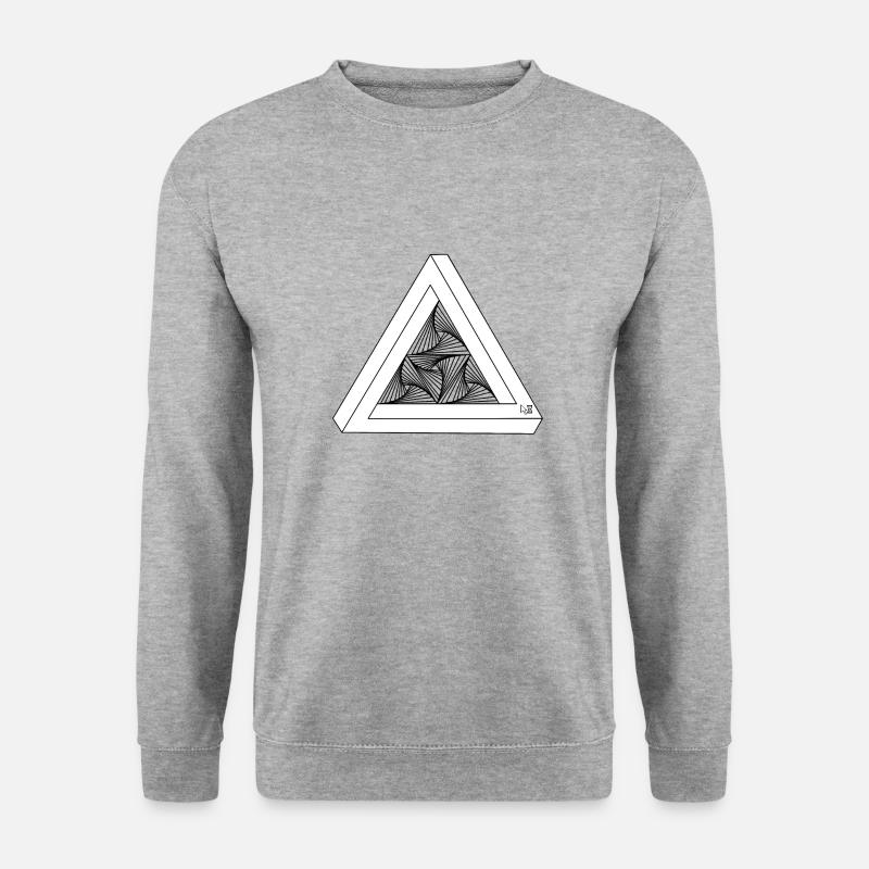 Triangle de Penrose blanc | Curseur - Sweat-shirt Unisexe - gris chiné