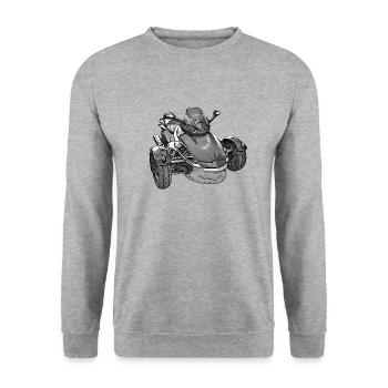 Spyder noir - Sweat-shirt Unisexe - gris chiné - Devant - Alina (178cm) & Michal (187cm)