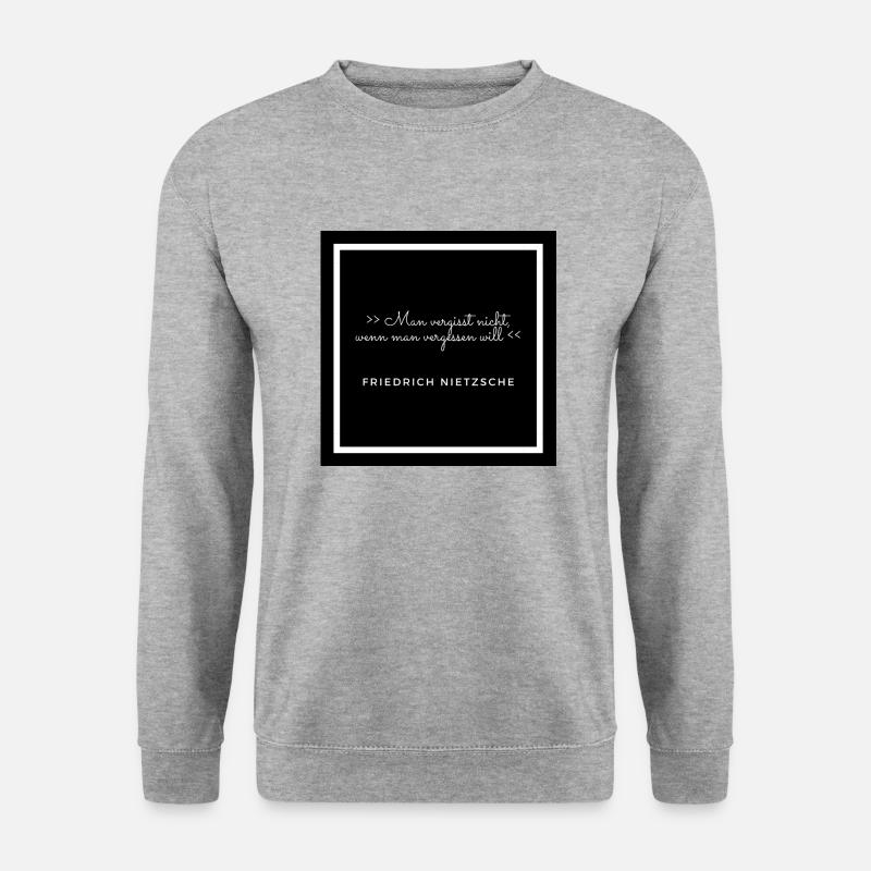 Zitat Friedrich Nietzsche - Unisex Pullover - Weißgrau meliert