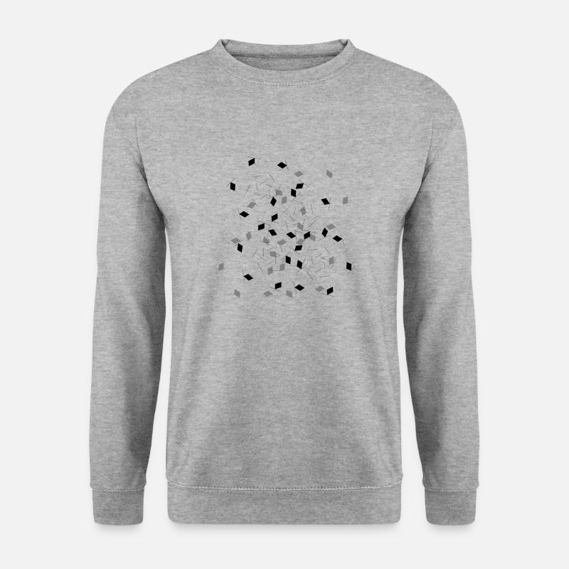 Abstract rhombus pattern black& grey - Unisex Sweatshirt - salt & pepper