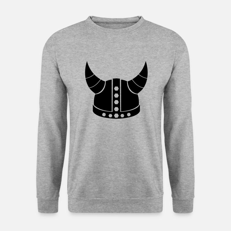 Wikinger Helm - Unisex Pullover - Weißgrau meliert