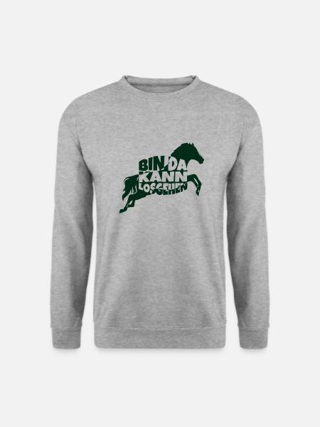bin da pferd 1 - Unisex Pullover - Weißgrau meliert