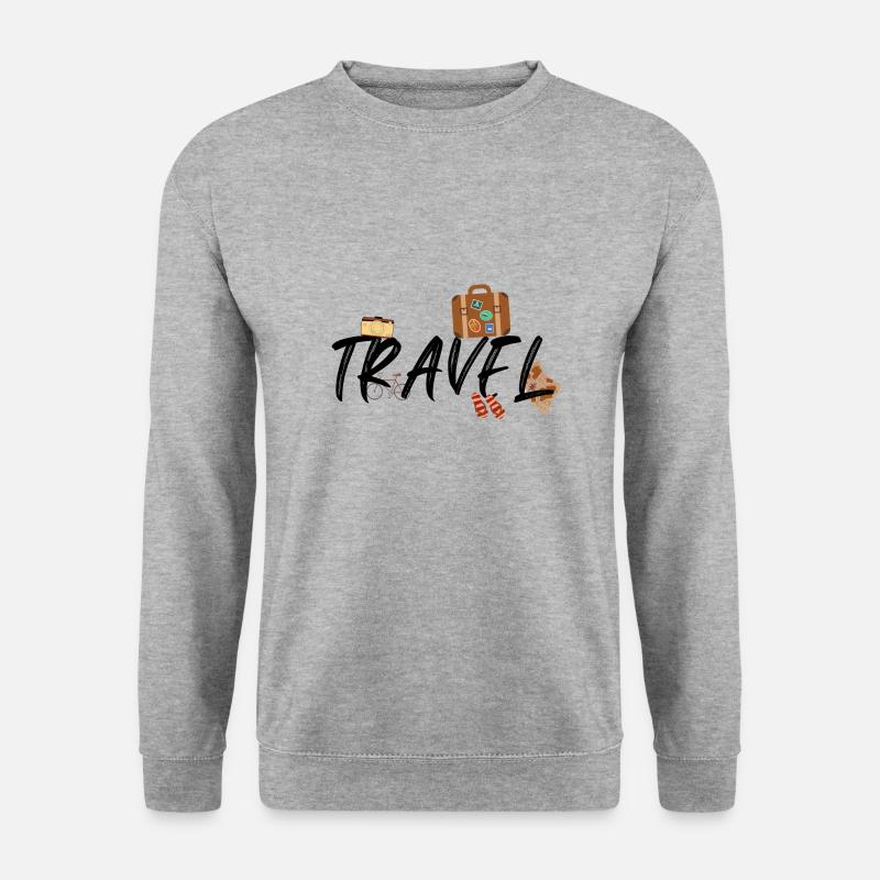Travel the world - Unisex Pullover - Weißgrau meliert