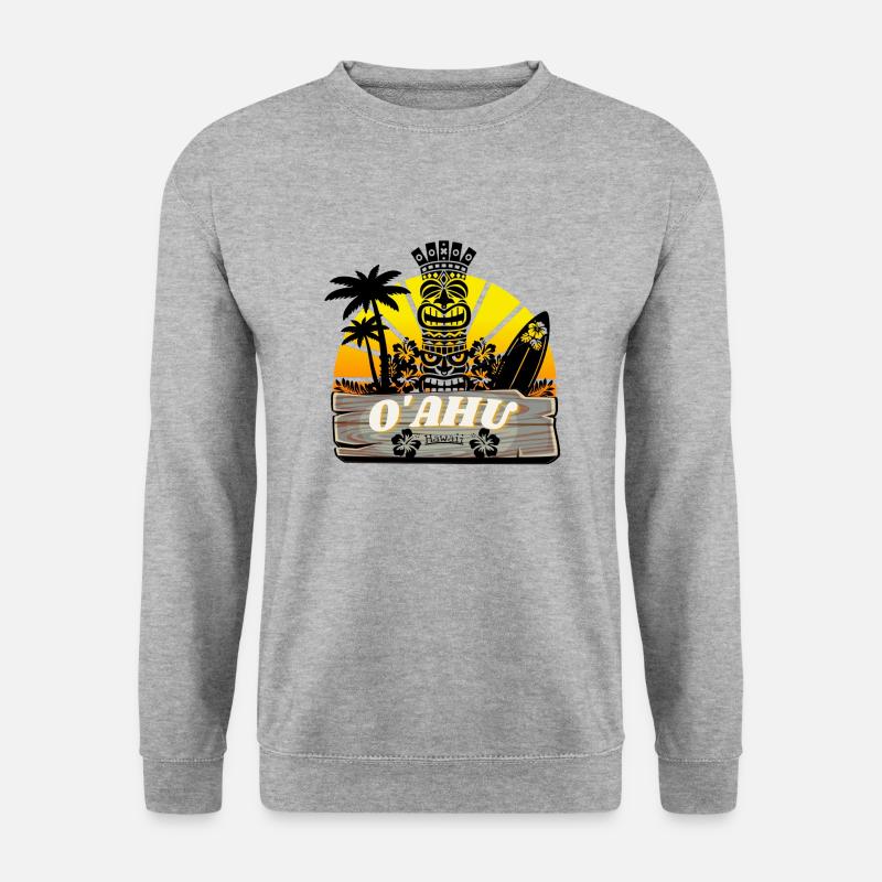 O 'ahu Hawaii Logo - Unisex Pullover - Weißgrau meliert