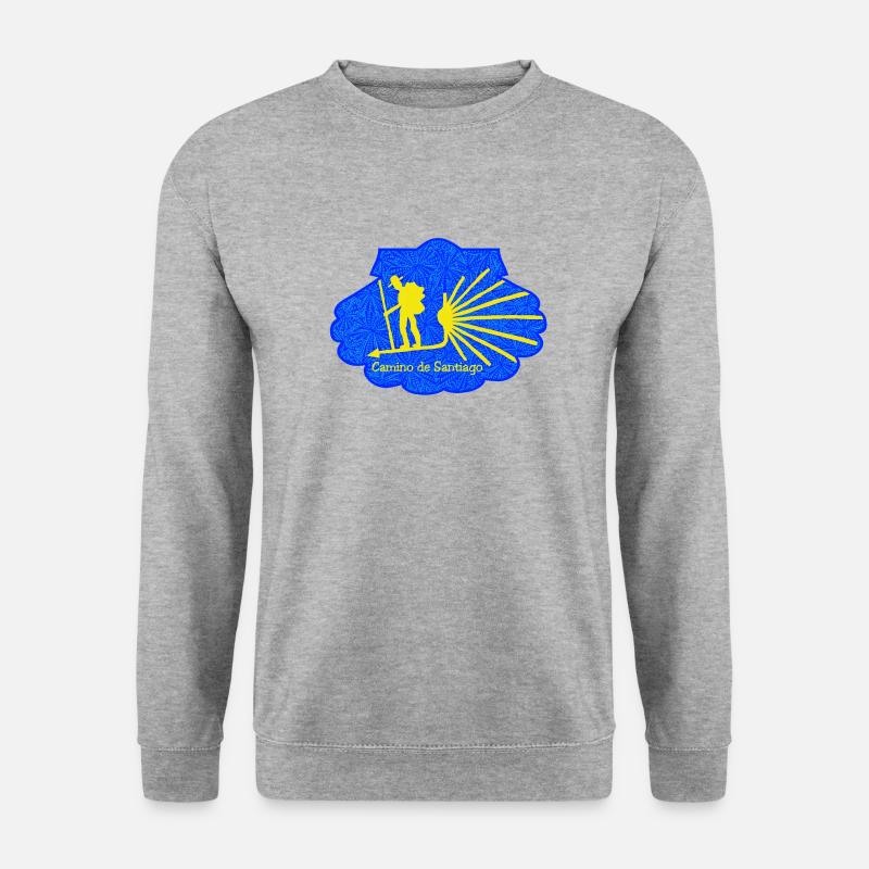 Jakobsweg-Pilger auf dem Weg nach Santiago - Unisex Pullover - Weißgrau meliert