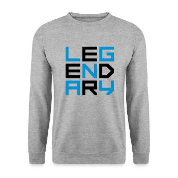 Legendary Square Logo - Unisex Sweatshirt - salt & pepper - Front - Alina (178cm) & Michal (187cm)