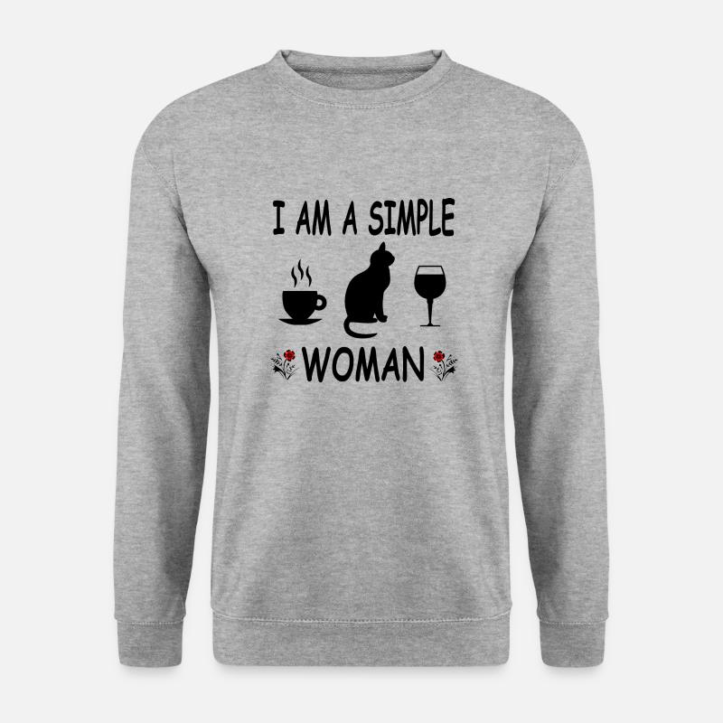 Katze - Unisex Pullover - Weißgrau meliert
