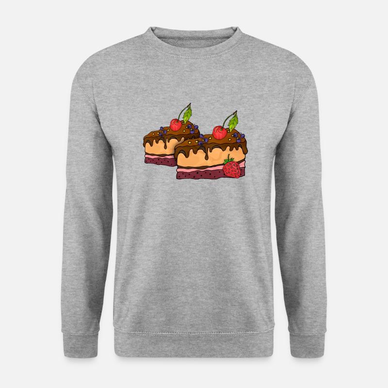 Kuchen - Unisex Pullover - Weißgrau meliert