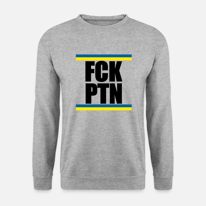 FCK PTN - Unisex Pullover - Weißgrau meliert