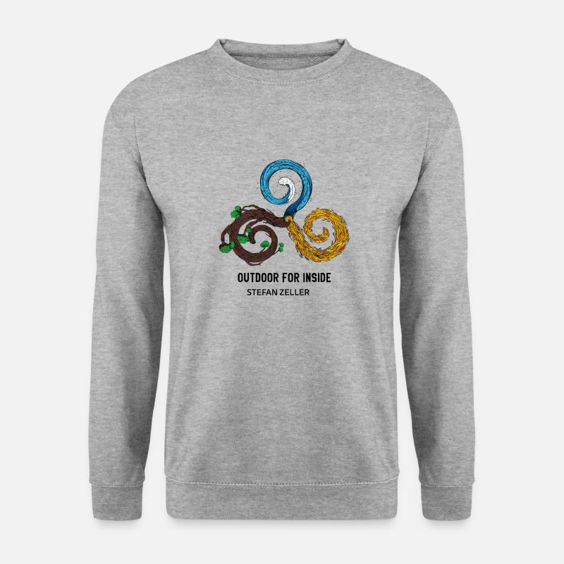 Outdoor for Inside - Unisex Pullover - Weißgrau meliert